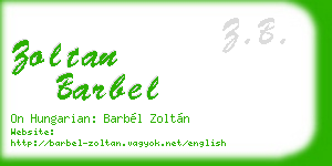 zoltan barbel business card