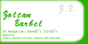 zoltan barbel business card
